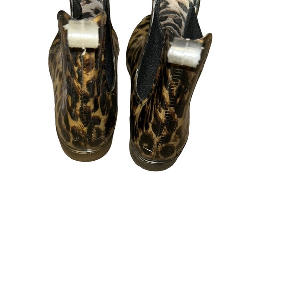 JCrew Chelsea Leopard Print Ankle Rain slip on Boots Size 8 booties - Picture 3 of 5